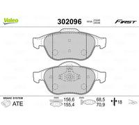 VALEO - Imbottiture per freni First - 302096 - Set di 4 imbottiture - Asse Anteriore - Completamente dotato di accessori montati.