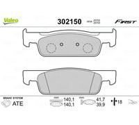 VALEO - Imbottiture per freni First - 302150 - Set di 4 imbottiture - Asse Anteriore - Completamente dotato di accessori montati.