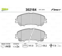 VALEO - Imbottiture per freni First - 302164 - Set di 4 imbottiture - Asse Anteriore - Completamente dotato di accessori montati.