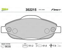 VALEO 302215 Kit pastiglie freni
