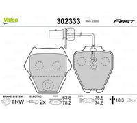 Valeo Kit pastiglie freni 302333 - Assale anteriore per VW Passat B5.5, Audi