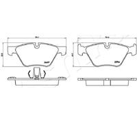 ASHIKA Kit pastiglie freno, Freno a disco 50-00-0124