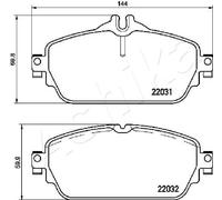 Pastiglie freno Assale anteriore 50-00-0529 ASHIKA per MERCEDES-BENZ CLASSE C