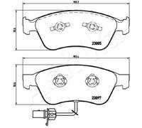 Pastiglie freno Assale anteriore 50-00-0923 ASHIKA per AUDI VW