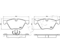 JAPKO 500124 Kit pastiglie freni