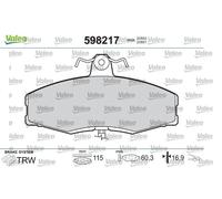 Pastiglie freno Assale anteriore 598217 VALEO per SKODA VW FORD