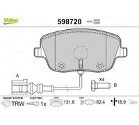 VALEO 598720 Kit pastiglie freno Freno di stazionamento a disco Kit pastiglie freno Freno a disco