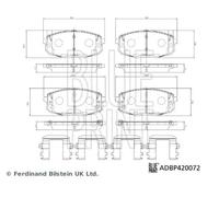 BLUE PRINT ADBP420072 Kit pastiglie freni