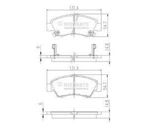 Pastiglie freno Assale anteriore J3604034 NIPPARTS per HONDA CIVIC V Hatchback