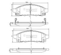 Pastiglie freno Assale anteriore J3605050 NIPPARTS per MITSUBISHI L200 / TRITON