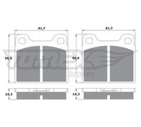 Pastiglie freno Assale anteriore TX 10-16 TOMEX Brakes per AUDI VW