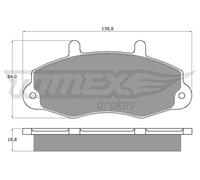 Pastiglie freno Assale anteriore TX 10-66 TOMEX Brakes per FORD TRANSIT Autobus