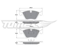 Pastiglie freno Assale anteriore TX 10-69 TOMEX Brakes per BMW 5 5 Touring 7