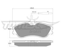 Pastiglie freno Assale anteriore TX 11-12 TOMEX Brakes per PEUGEOT CITROËN
