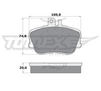 Pastiglie freno Assale anteriore TX 11-46 TOMEX Brakes per MERCEDES-BENZ