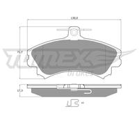 Pastiglie freno Assale anteriore TX 11-521 TOMEX Brakes per SMART MITSUBISHI