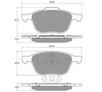 Pastiglie freno Assale anteriore TX 13-05 TOMEX Brakes per FORD MAZDA VOLVO