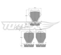Pastiglie freno Assale anteriore TX 13-15 TOMEX Brakes per AUDI A8 D2
