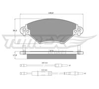 Pastiglie freno Assale anteriore TX 13-31 TOMEX Brakes per CITROËN C5 I Break