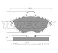 Pastiglie freno Assale anteriore TX 13-35 TOMEX Brakes per CITROËN PEUGEOT FIAT