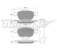 Pastiglie freno Assale anteriore TX 13-50 TOMEX Brakes per RENAULT LAGUNA II
