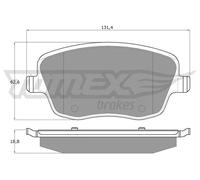 Pastiglie freno Assale anteriore TX 13-59 TOMEX Brakes per SKODA SEAT VW