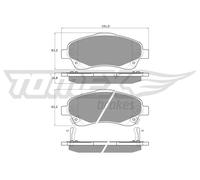 Pastiglie freno Assale anteriore TX 13-61 TOMEX Brakes per TOYOTA AVENSIS