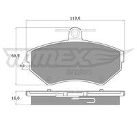 Pastiglie freno Assale anteriore TX 13-94 TOMEX Brakes per VW SEAT
