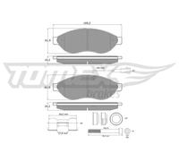 Pastiglie freno Assale anteriore TX 14-39 TOMEX Brakes per FIAT PEUGEOT CITROËN