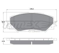 Pastiglie freno Assale anteriore TX 14-72 TOMEX Brakes per TOYOTA SUBARU LEXUS