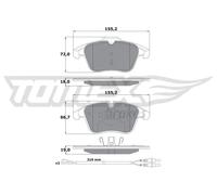 Pastiglie freno Assale anteriore TX 16-55 TOMEX Brakes per PEUGEOT CITROËN