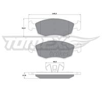 Pastiglie freno Assale anteriore TX 16-90 TOMEX Brakes per LANCIA FIAT
