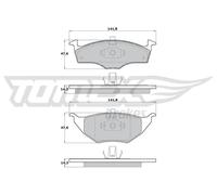Pastiglie freno Assale anteriore TX 17-10 TOMEX Brakes per VW LUPO I
