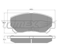 Pastiglie freno Assale anteriore TX 17-251 TOMEX Brakes per JEEP CHEROKEE