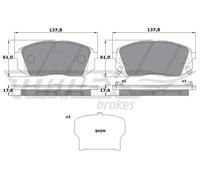 Pastiglie freno Assale anteriore TX 17-47 TOMEX Brakes per KIA HYUNDAI