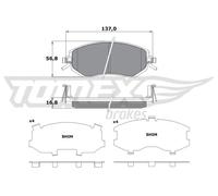 Pastiglie freno Assale anteriore TX 17-65 TOMEX Brakes per SUBARU TOYOTA