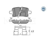 Pastiglie freno Assale posteriore 025 221 2917/PD MEYLE per OPEL ASTRA K
