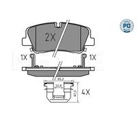 Pastiglie freno Assale posteriore 025 224 1817/PD MEYLE per HYUNDAI H350 Furgone