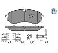 Pastiglie freno Assale posteriore 025 224 9220/PD MEYLE per VW MAN
