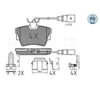 MEYLE 025 232 2416-1/PD Pastiglie freno Posteriore per