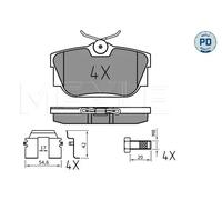 Meyle Kit pastiglie freni 025 232 2417/PD per VW Transporter - assale posteriore, freno a disco