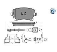 Pastiglie freno Assale posteriore 025 233 2617-1/PD MEYLE per AUDI VW
