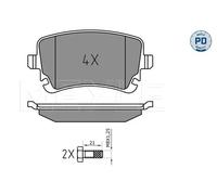 MEYLE 025 233 2617/PD Pastiglie freno Posteriore per