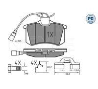 MEYLE 025 235 5417/PD Pastiglie freno Posteriore per