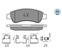 Pastiglie freno Assale posteriore 025 244 6519/PD MEYLE per FIAT PEUGEOT CITROËN