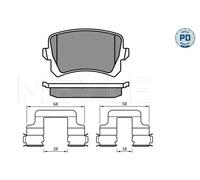 MEYLE 025 244 8317/PD Pastiglie freno Posteriore per