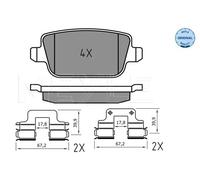 MEYLE 025 245 3716 Kit pastiglie freni