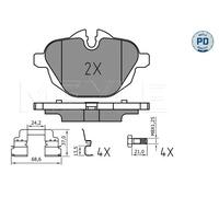 MEYLE 025 245 6118/PD Pastiglie freno Posteriore per