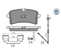 MEYLE 025 246 4317/PD Kit pastiglie freni