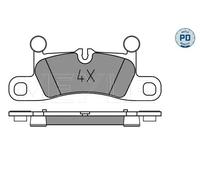 MEYLE Kit pastiglie freno, Freno a disco per PORSCHE VW 025 247 2116/PD